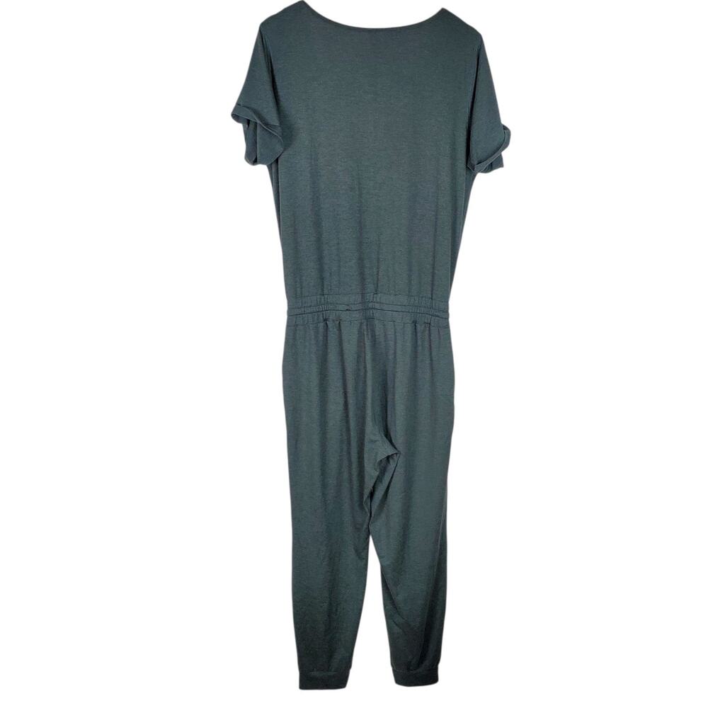 VUORI All Day Short Sleeve Jumpsuit Womens L Heathered DreamKnit Pockets V-neck - Picture 3 of 12
